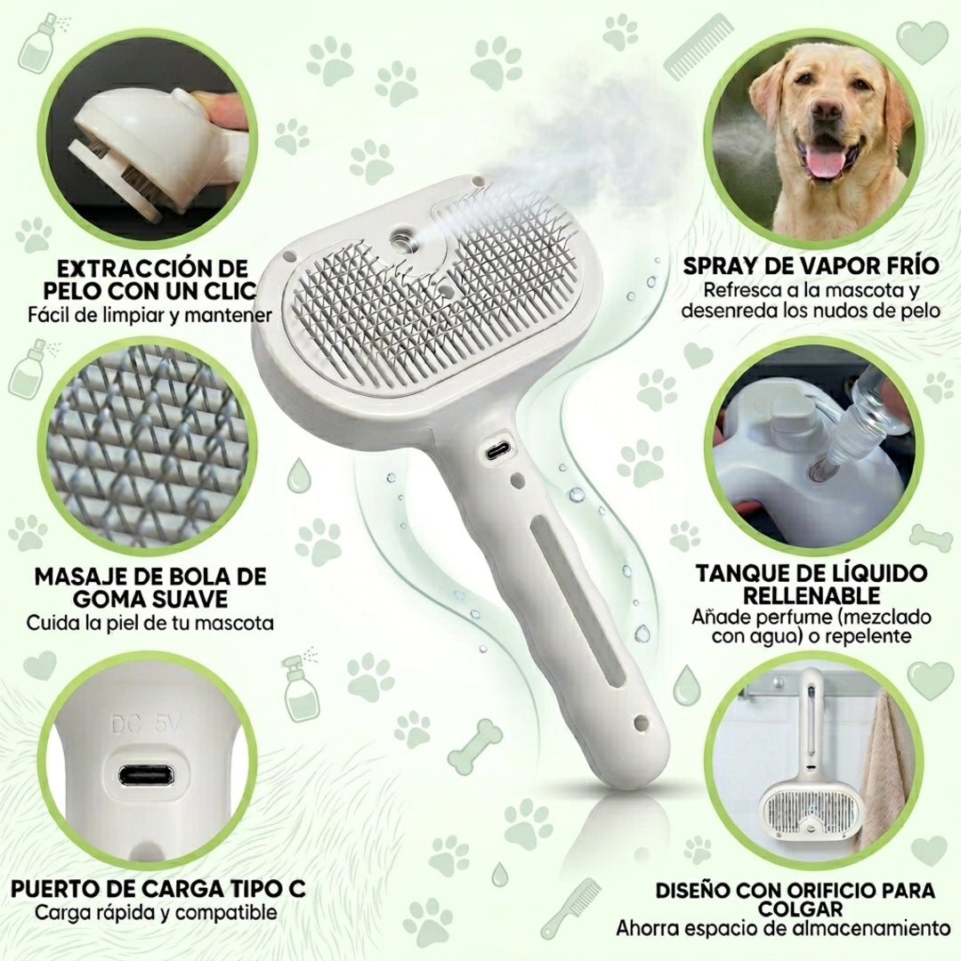 Cepillo masajeador con vapor