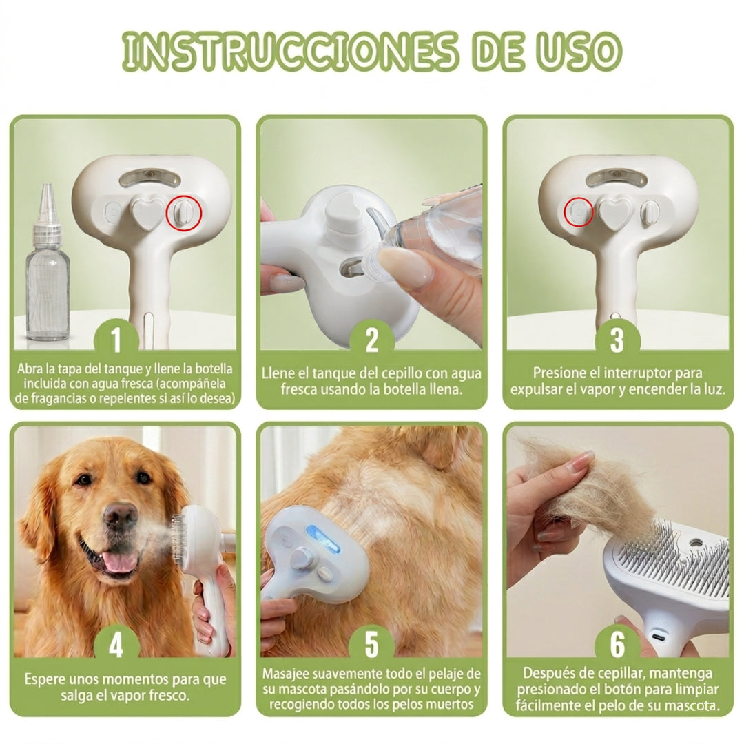 Cepillo masajeador con vapor